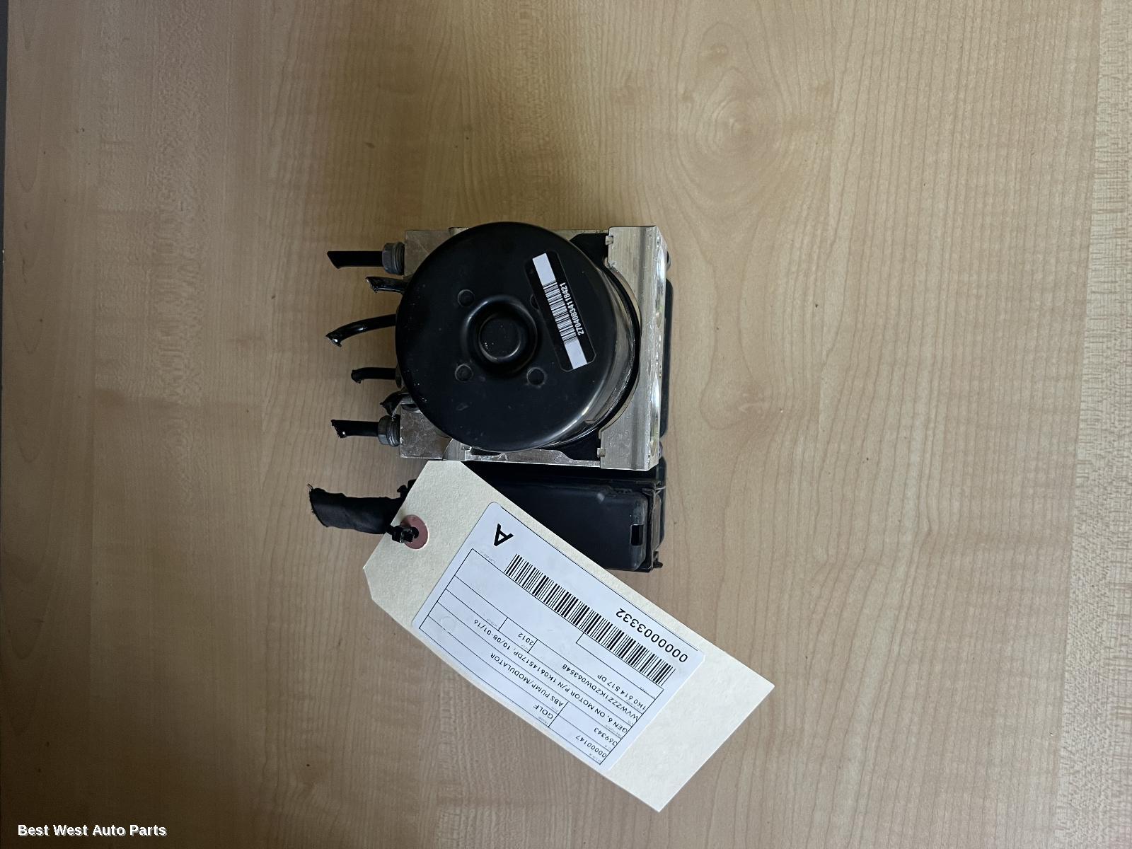 2012 VOLKSWAGEN GOLF Abs Pump/Modulator