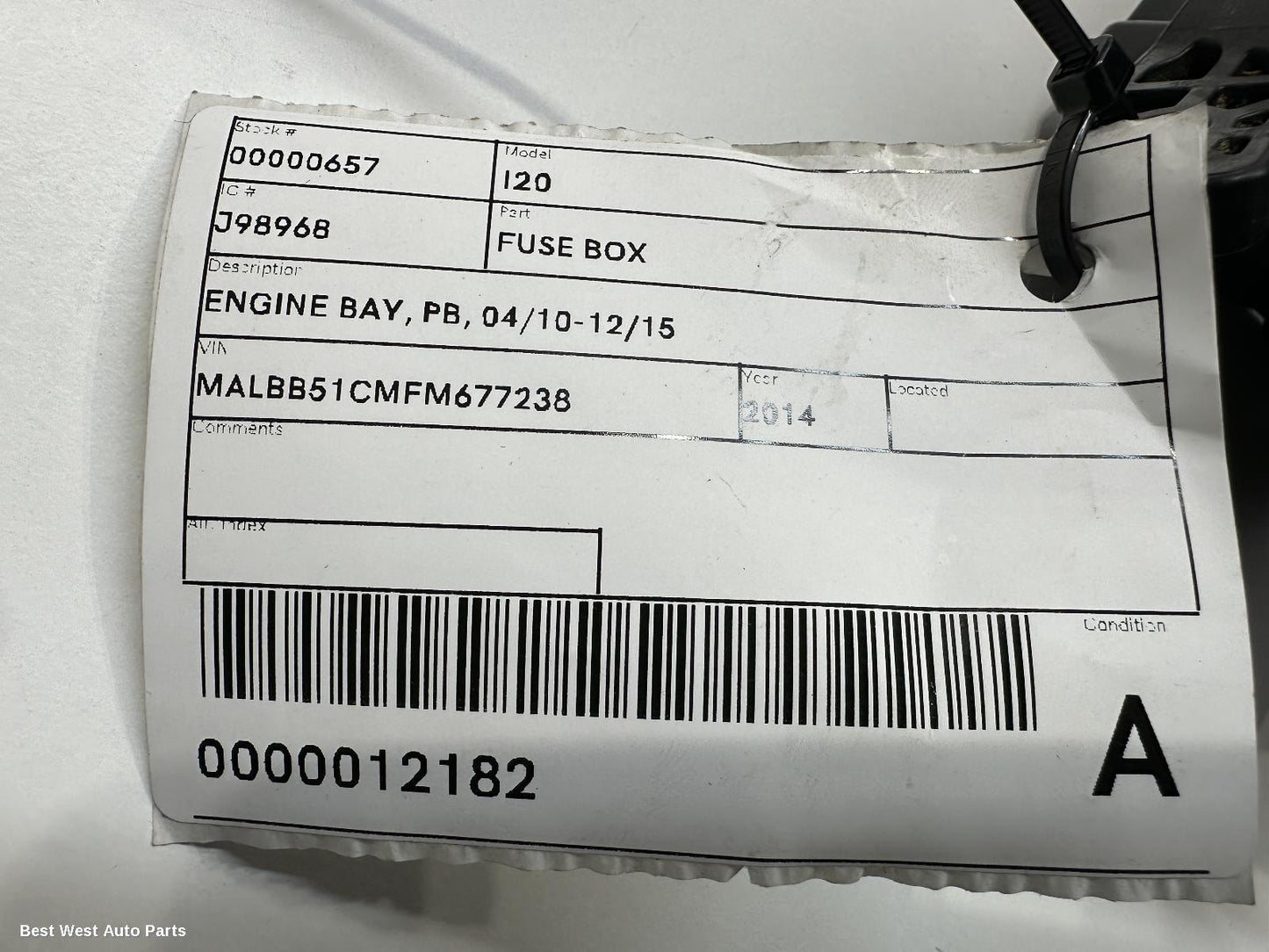 2014 HYUNDAI I20 Fuse Box