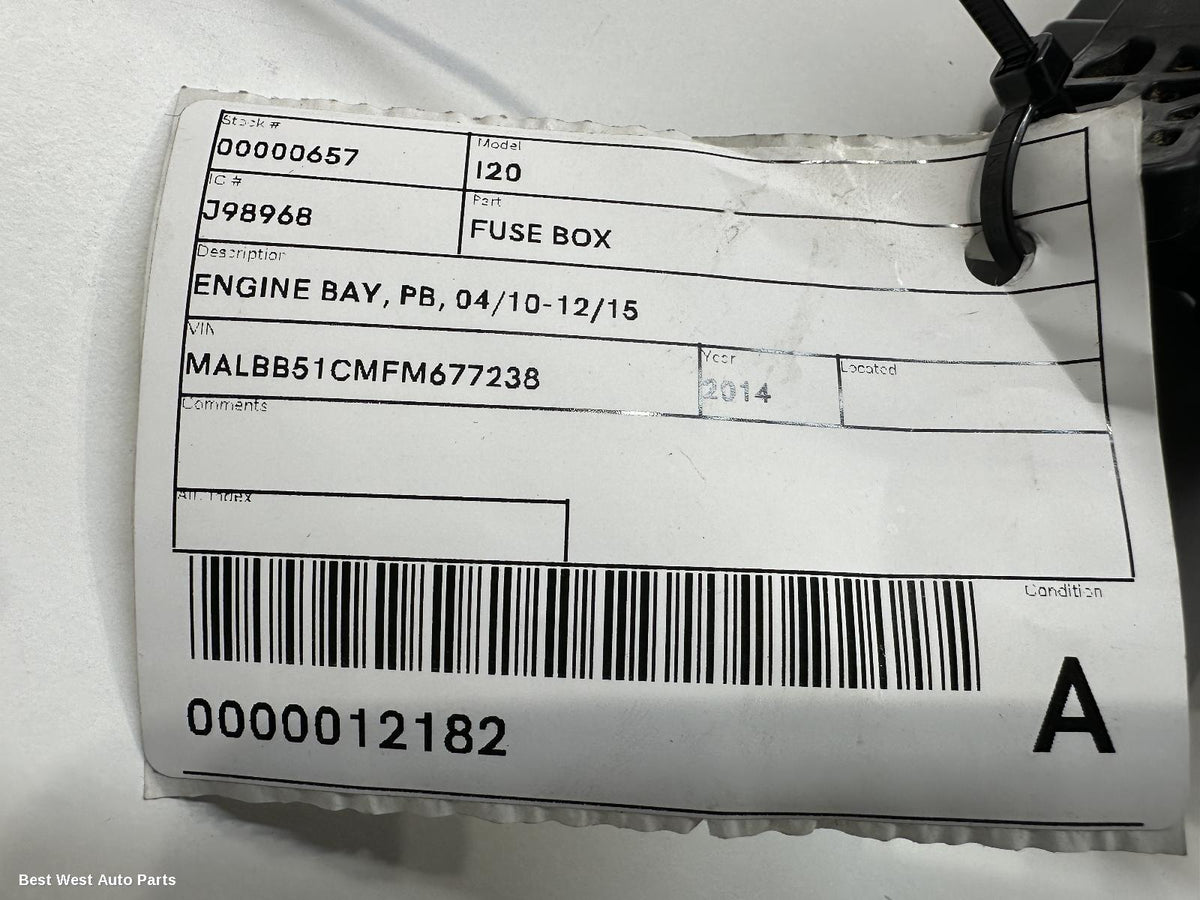 2014 HYUNDAI I20 Fuse Box
