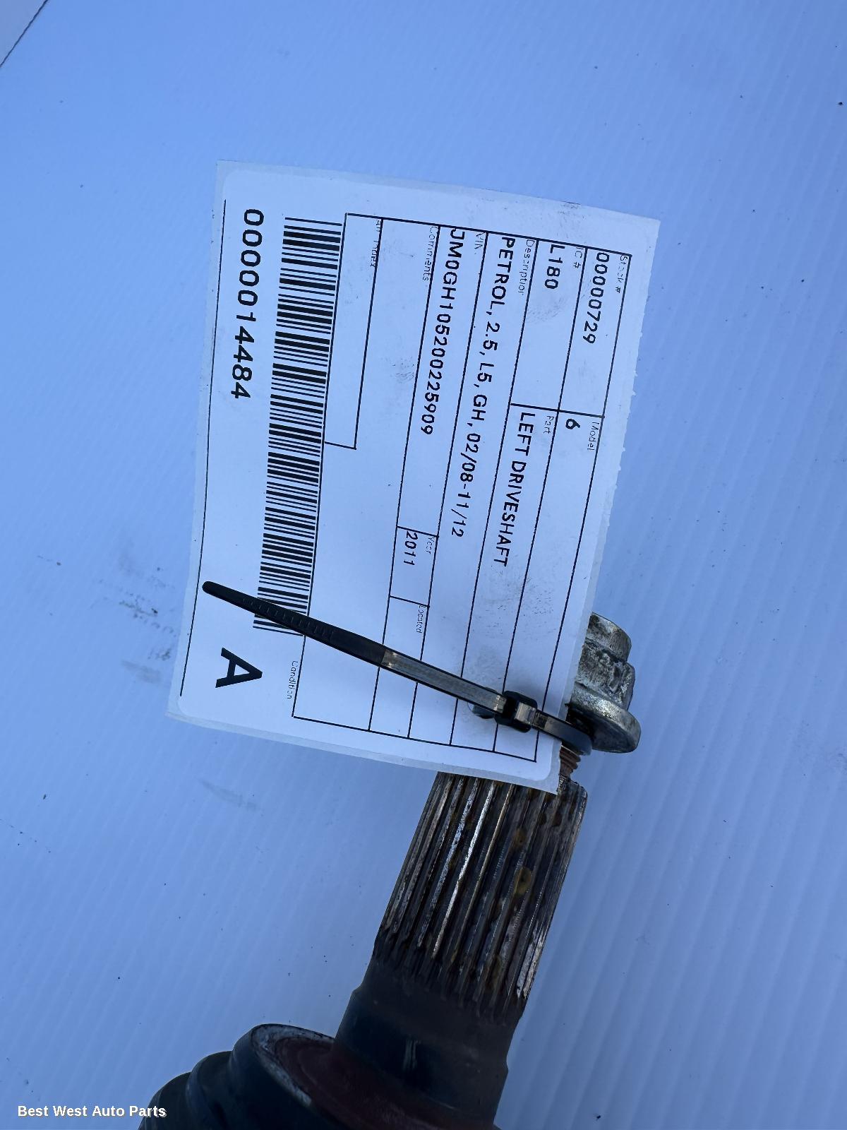 2011 MAZDA 6 Left Driveshaft