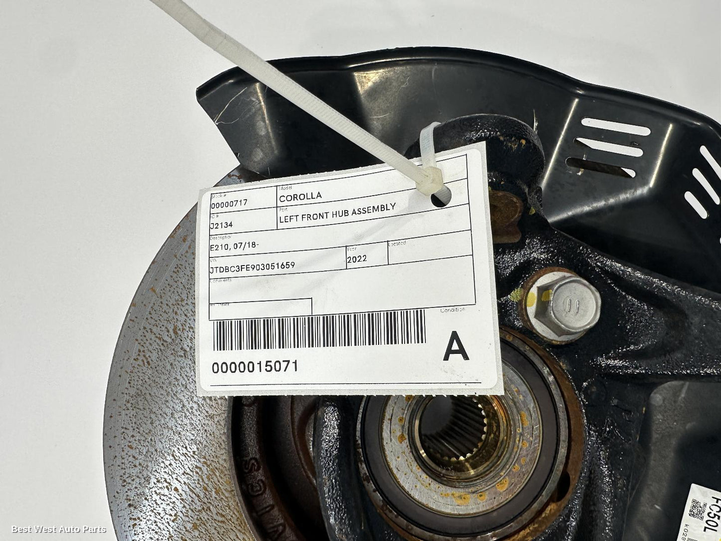 2022 TOYOTA COROLLA Left Front Hub Assembly