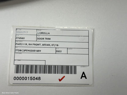 2022 TOYOTA COROLLA Door Trim