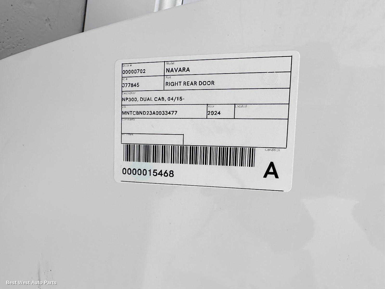 2024 NISSAN NAVARA RIGHT_REAR_DOOR_SLIDING