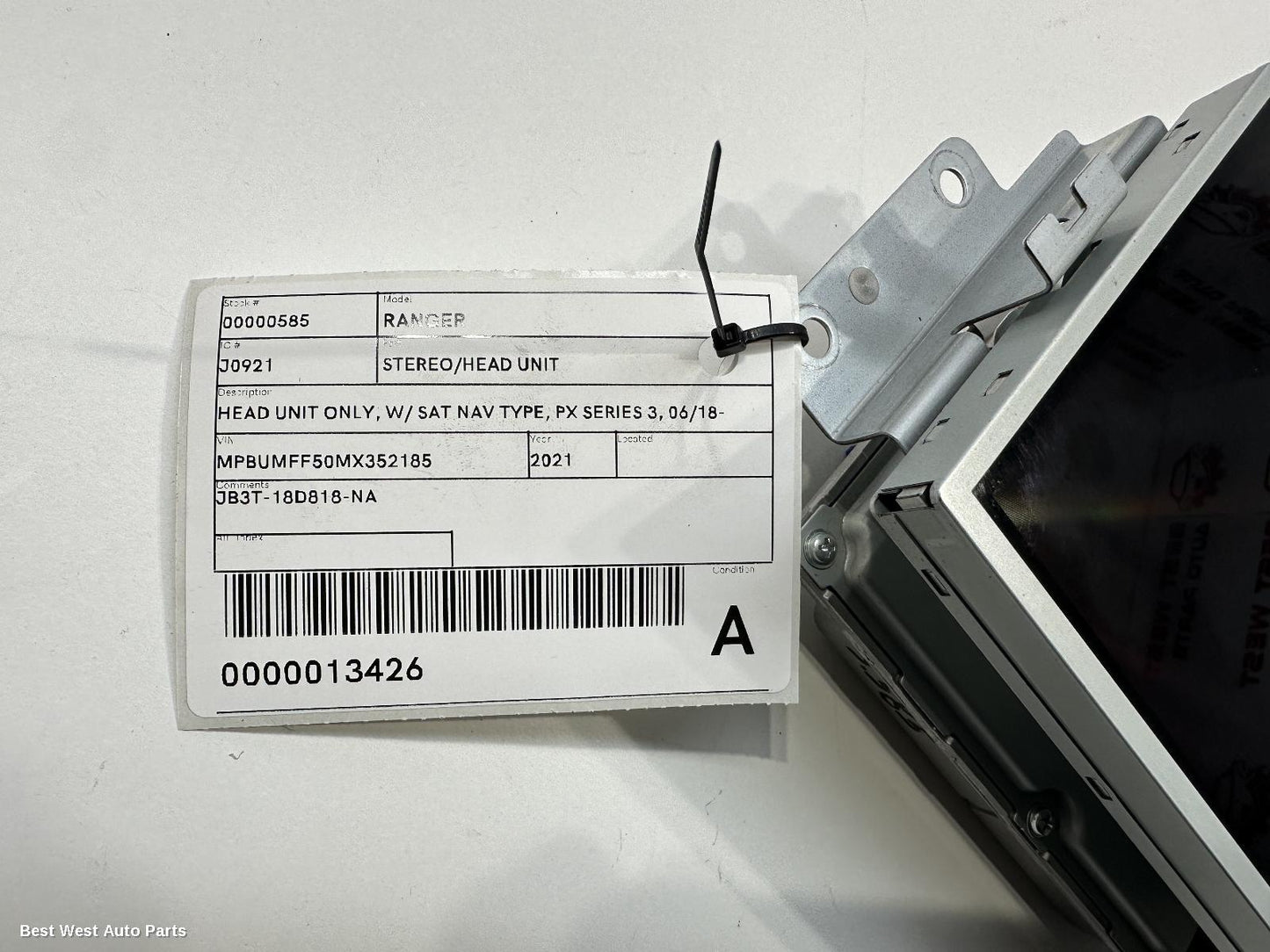2021 FORD RANGER Radio/Cd/Dvd/Sat/Tv