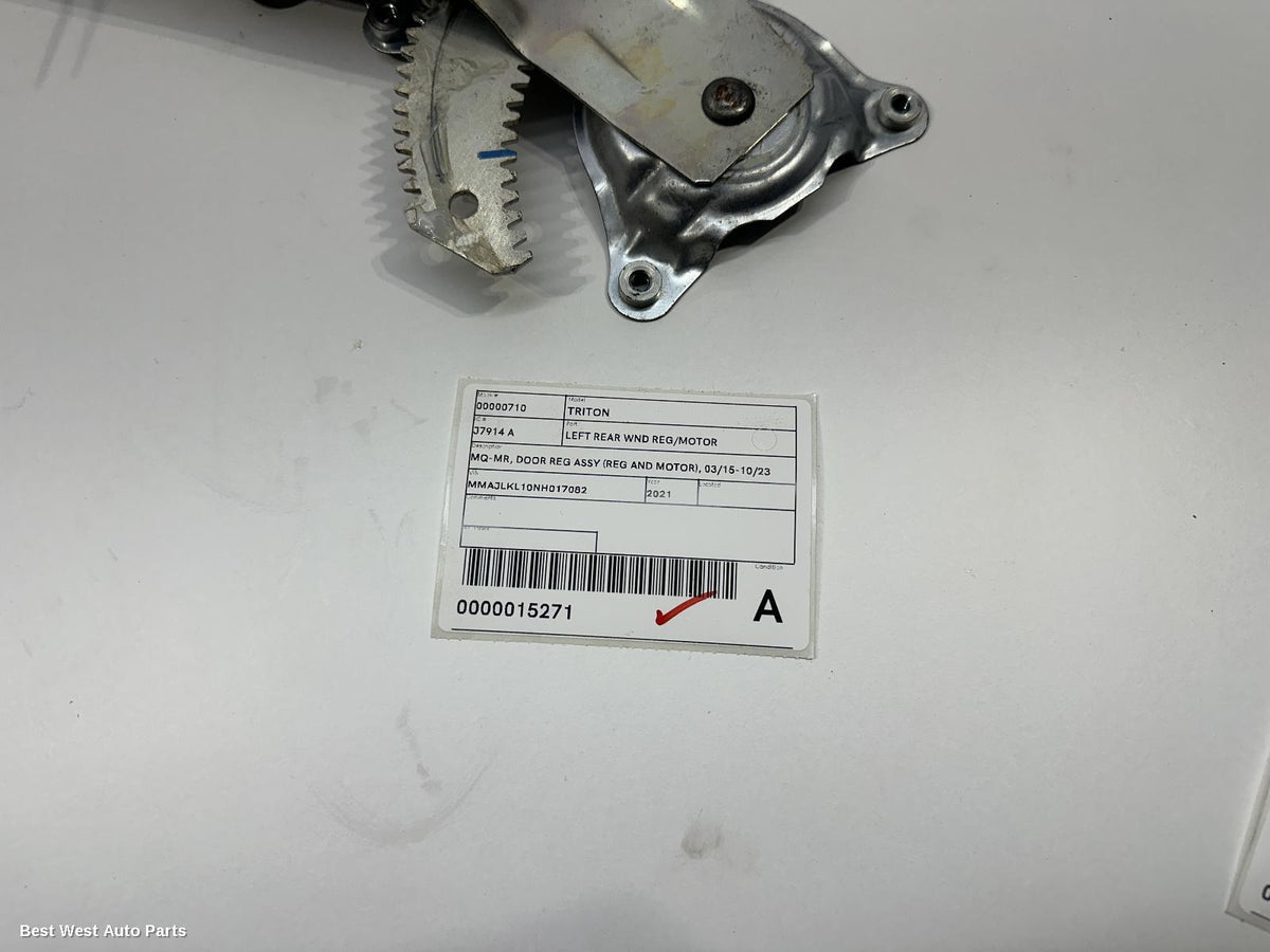 2021 MITSUBISHI TRITON Left Rear Wnd Reg/Motor