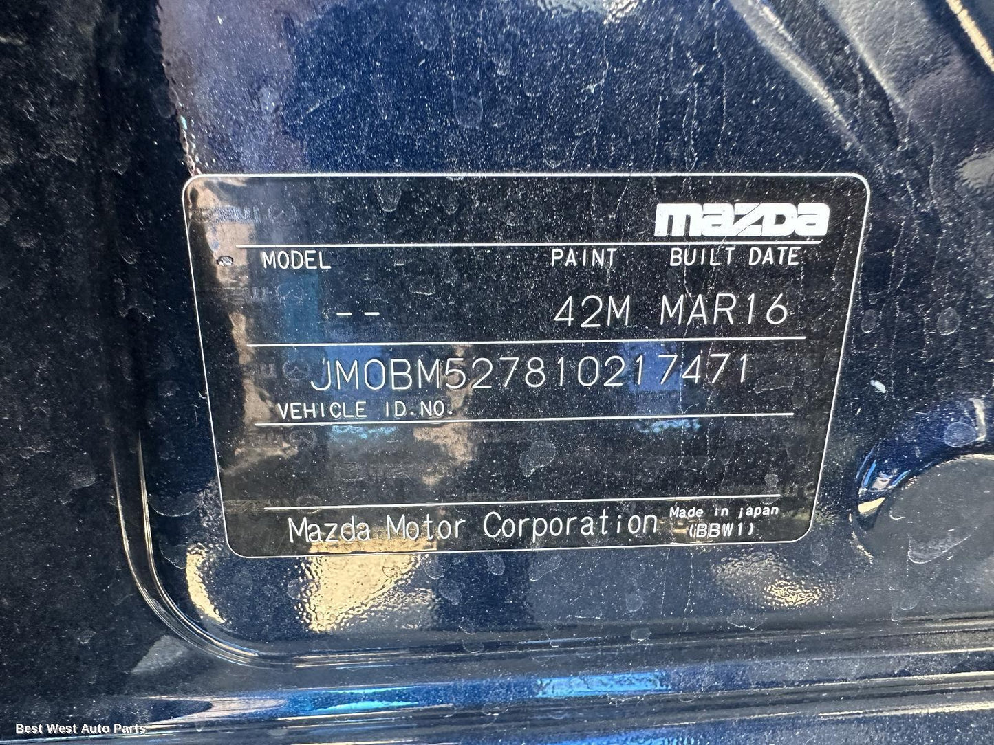 2016 MAZDA 3 Combination Switch
