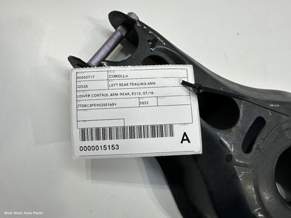 2022 TOYOTA COROLLA Left Rear Trailing Arm