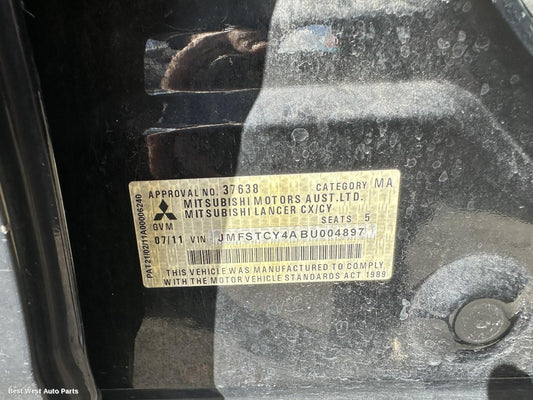 2011 MITSUBISHI LANCER F/Bar Reinforc/Brack