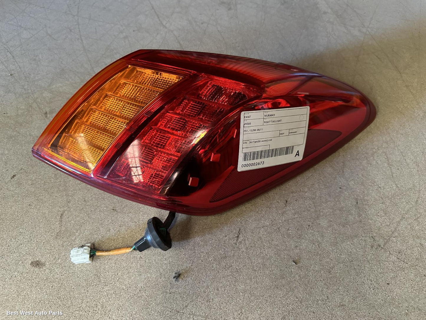 2009 NISSAN MURANO Right Taillight