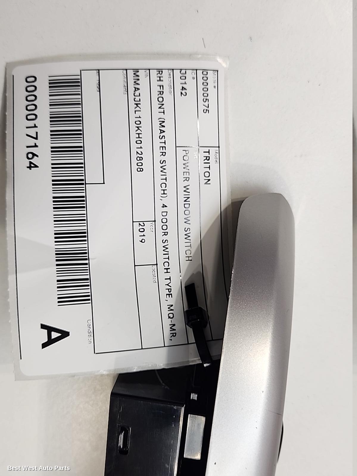 2019 MITSUBISHI TRITON Pwr Dr Wind Switch