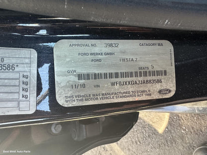 2011 FORD FIESTA F/Bar Reinforc/Brack