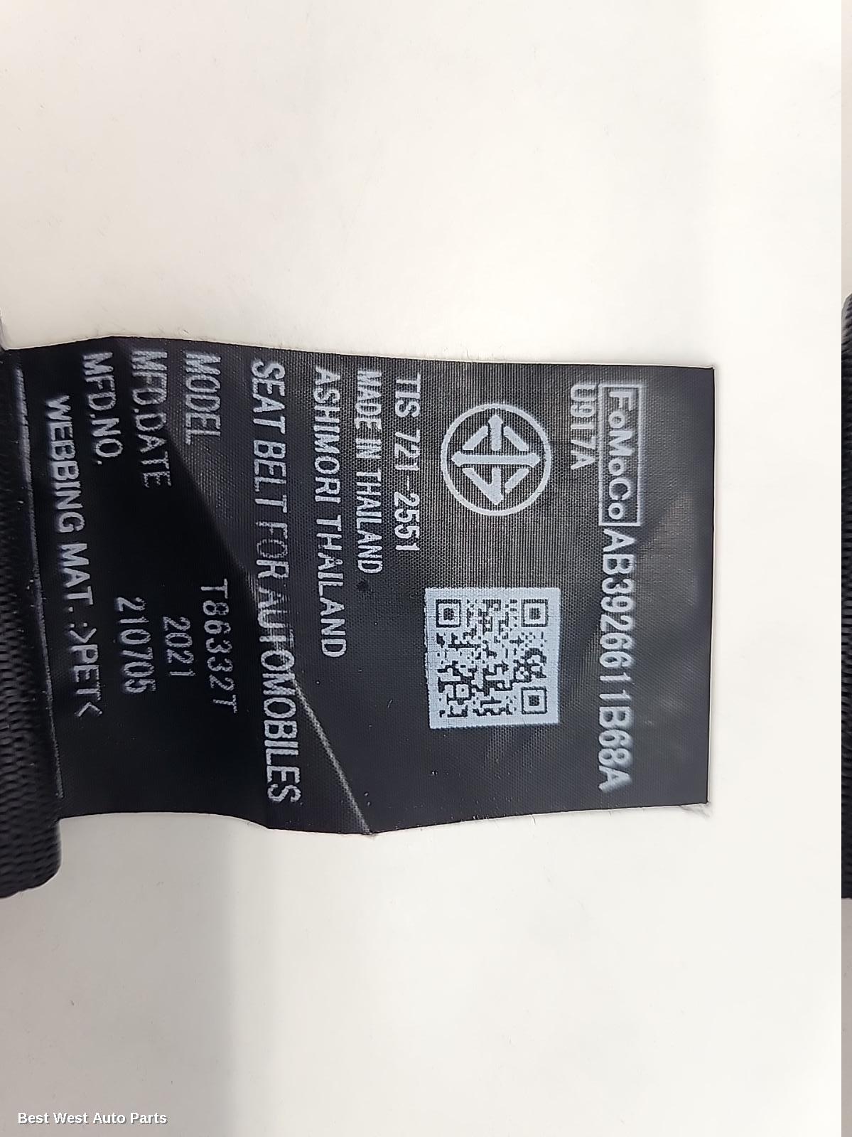 2021 FORD RANGER Seatbelt/Stalk