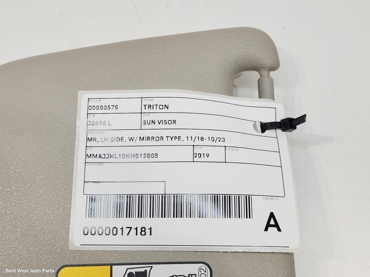 2019 MITSUBISHI TRITON Sunvisor
