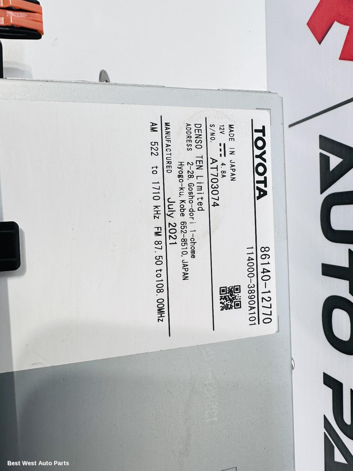 2021 TOYOTA COROLLA Radio/Cd/Dvd/Sat/Tv
