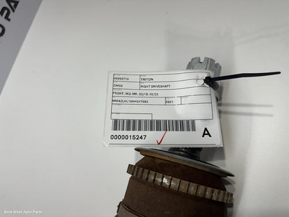2021 MITSUBISHI TRITON Right Driveshaft