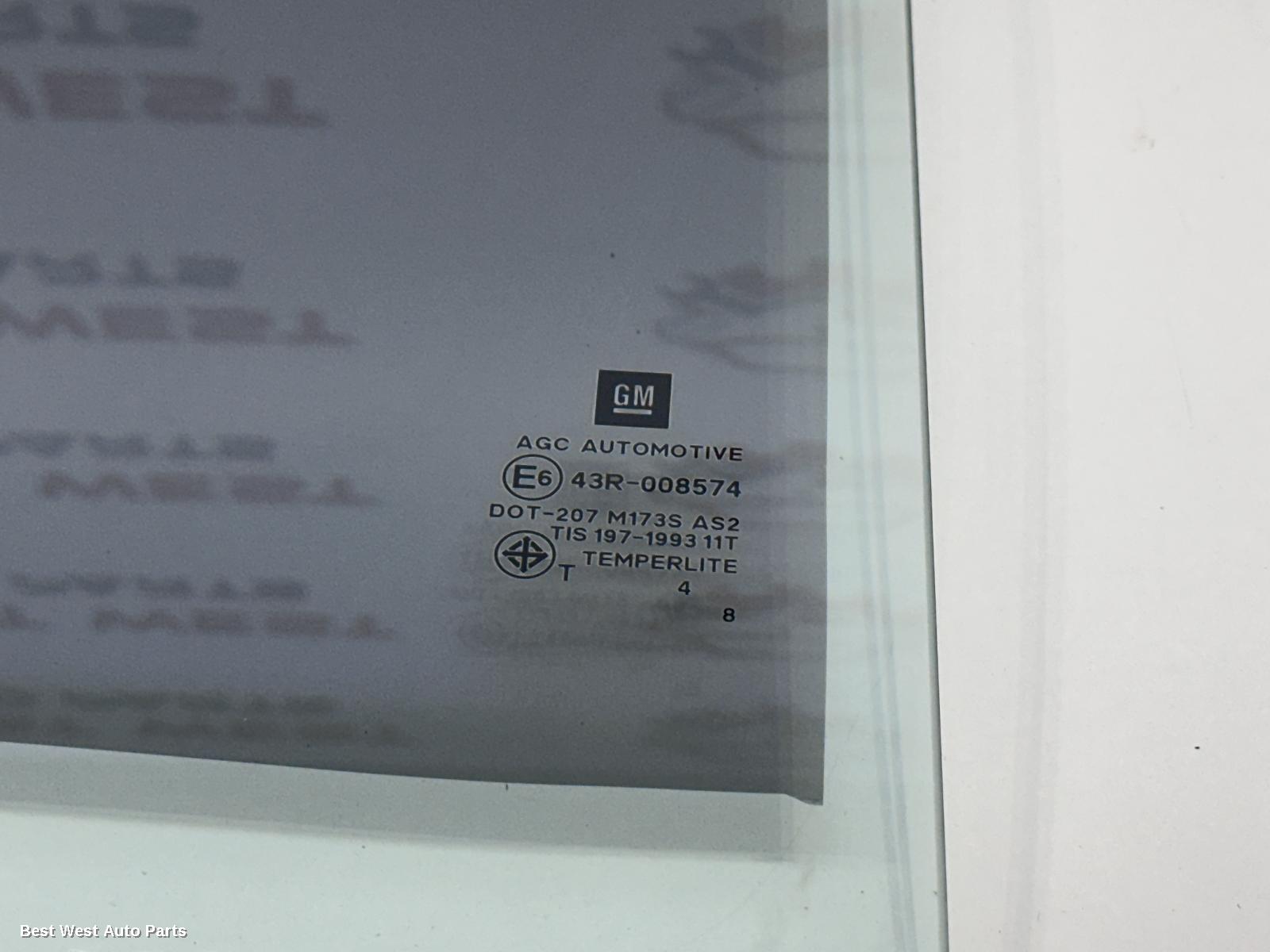 2015 HOLDEN COLORADO Right Rear Door Window