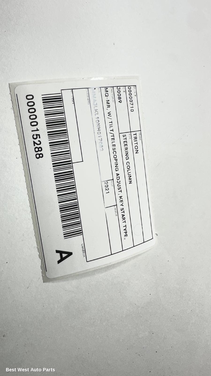 2021 MITSUBISHI TRITON Steering Column