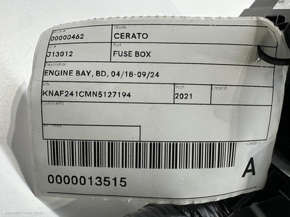 2021 KIA CERATO Fuse Box