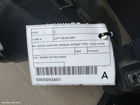 2004 MAZDA 3 Left Headlamp