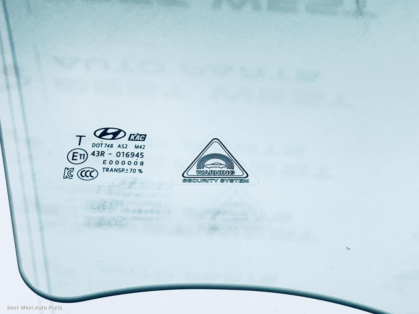 2023 HYUNDAI I30 Right Front Door Window
