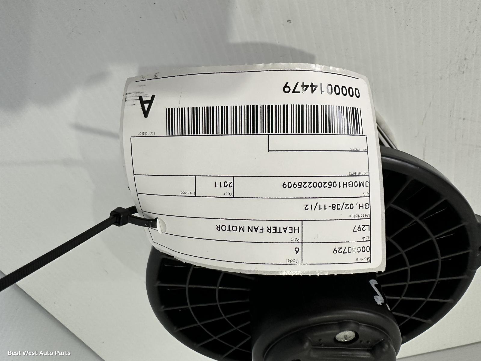 2011 MAZDA 6 Heater Fan Motor