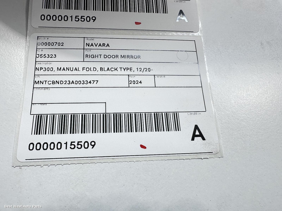 2024 NISSAN NAVARA Right Door Mirror