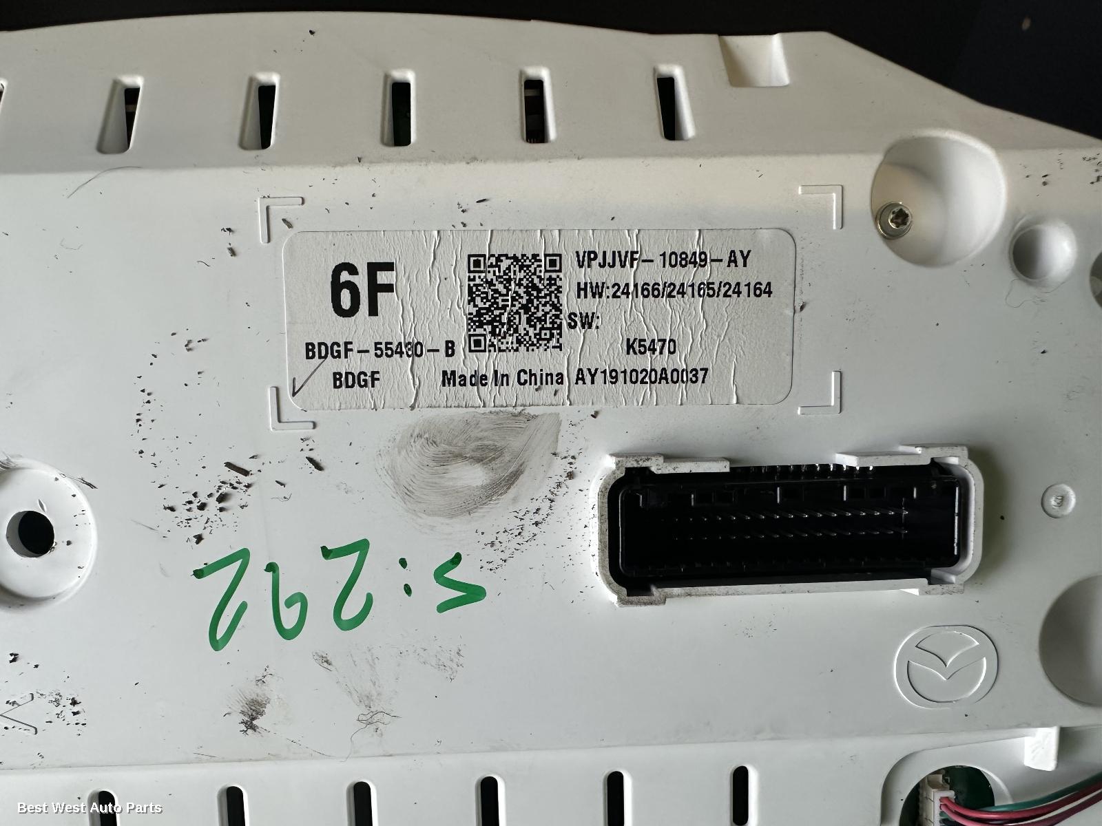 2020 MAZDA 3 Instrument Cluster