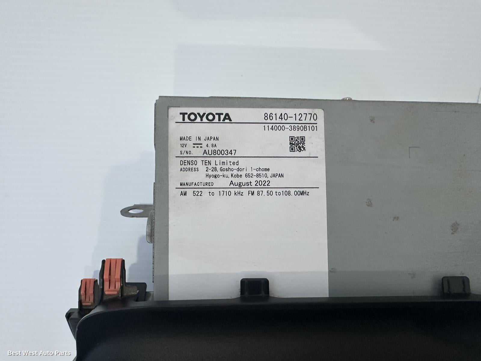 2022 TOYOTA COROLLA Radio/Cd/Dvd/Sat/Tv