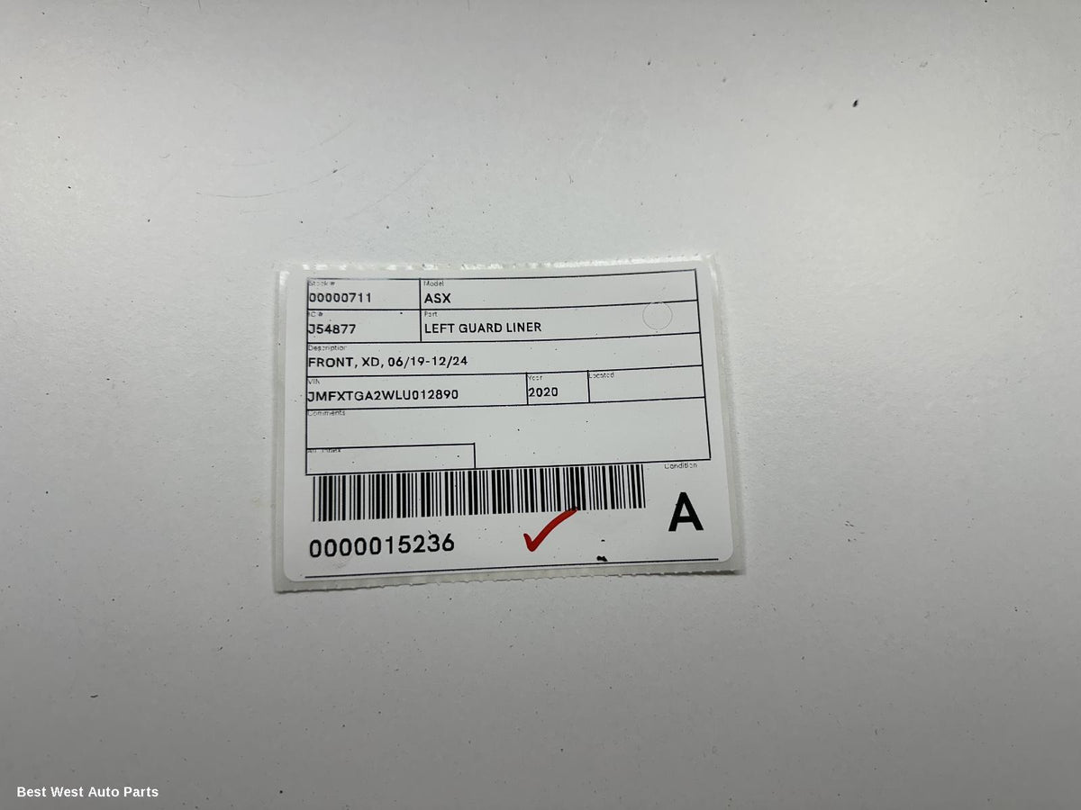 2020 MITSUBISHI ASX Left Guard Liner