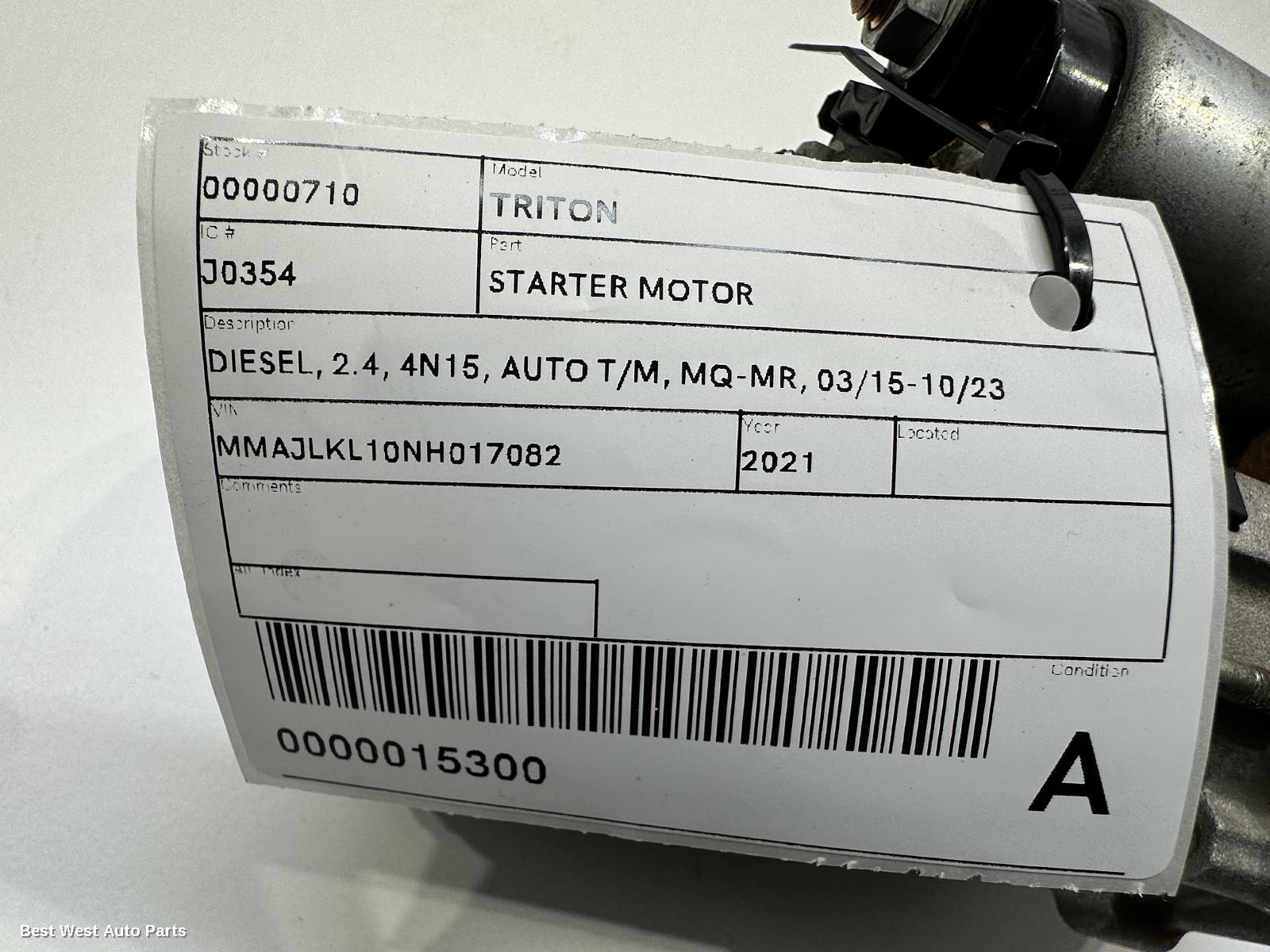 2021 MITSUBISHI TRITON Starter