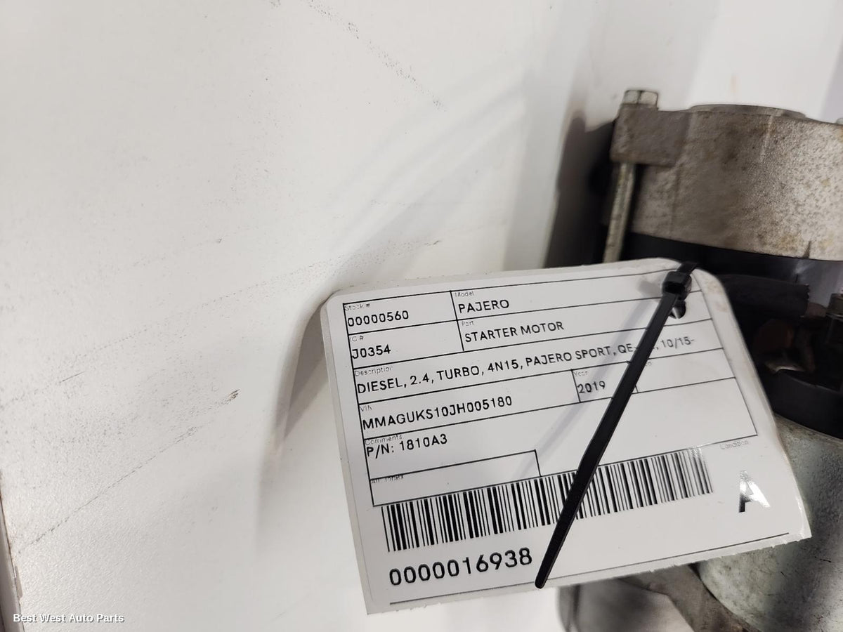 2019 MITSUBISHI PAJERO Starter