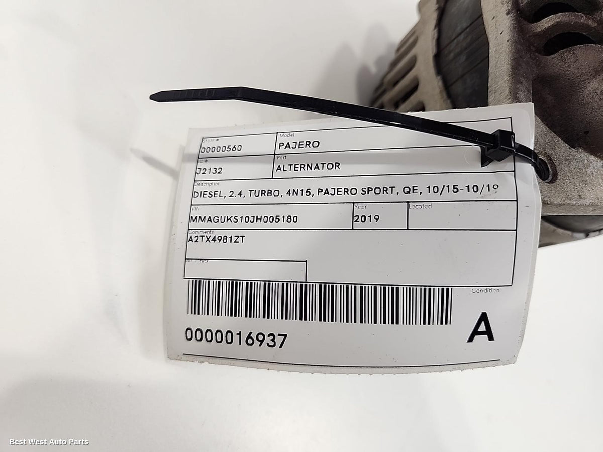 2019 MITSUBISHI PAJERO Alternator