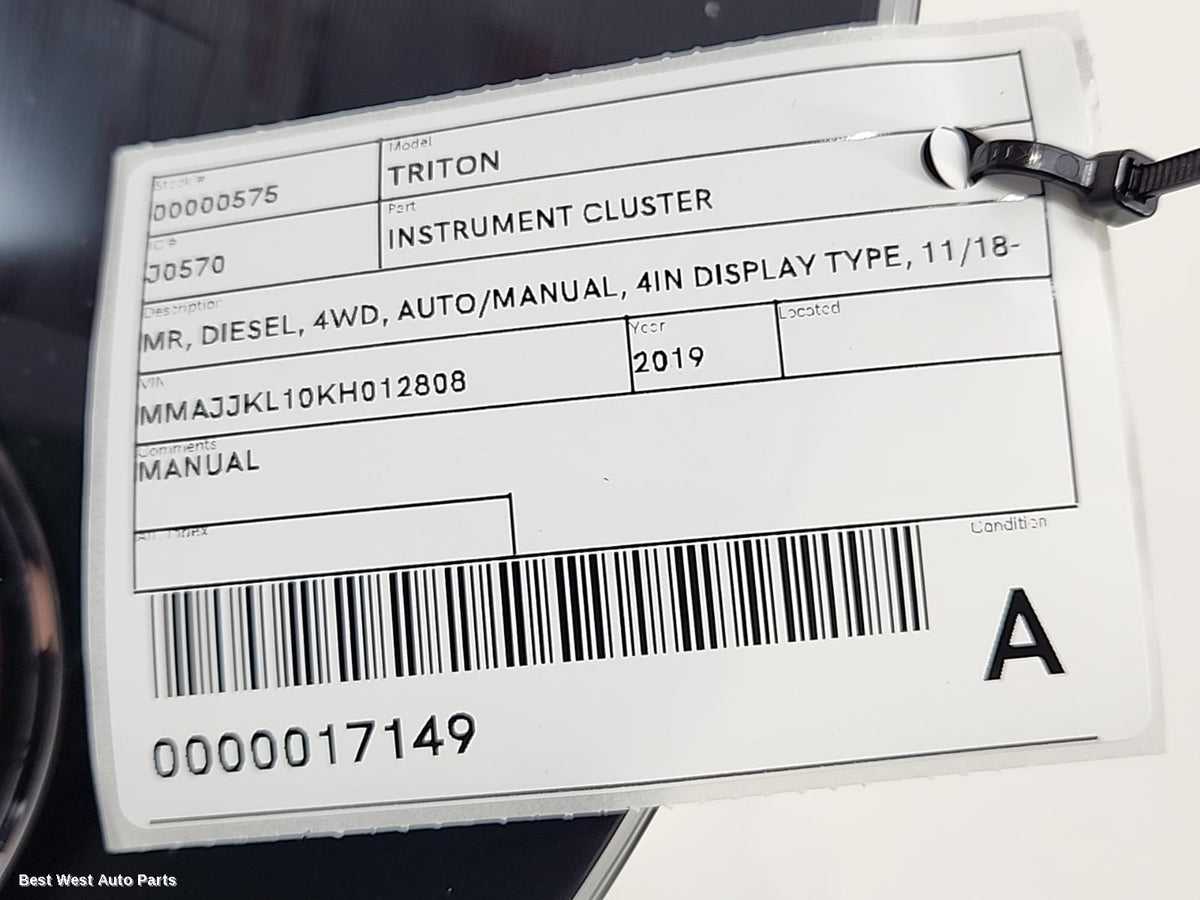 2019 MITSUBISHI TRITON Instrument Cluster