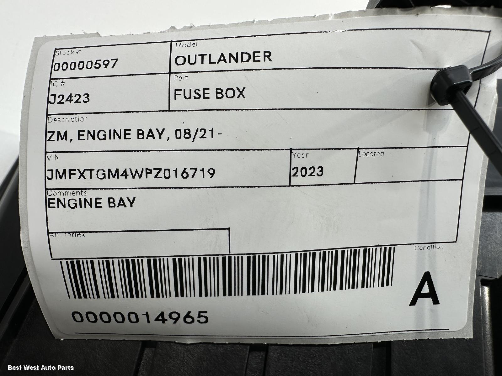 2023 MITSUBISHI OUTLANDER Fuse Box