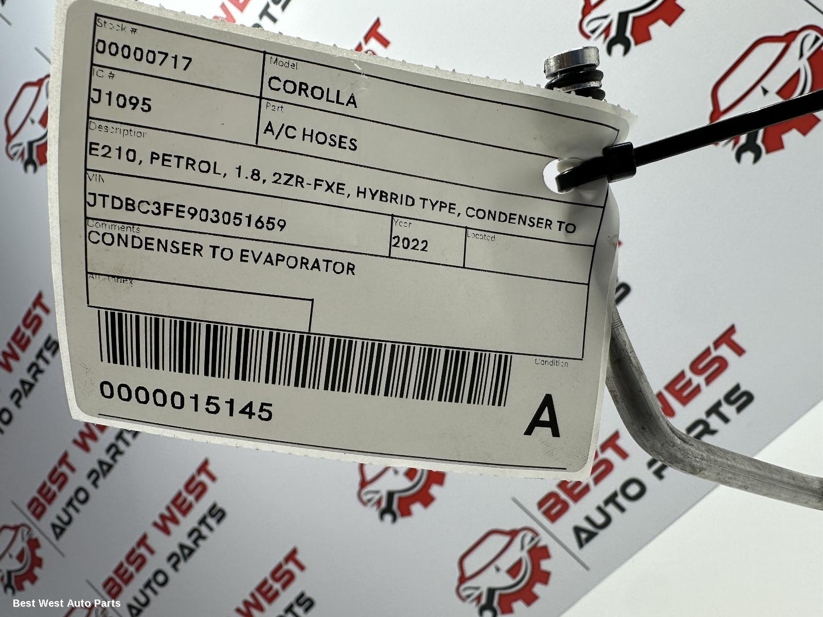 2022 TOYOTA COROLLA A/C Hoses