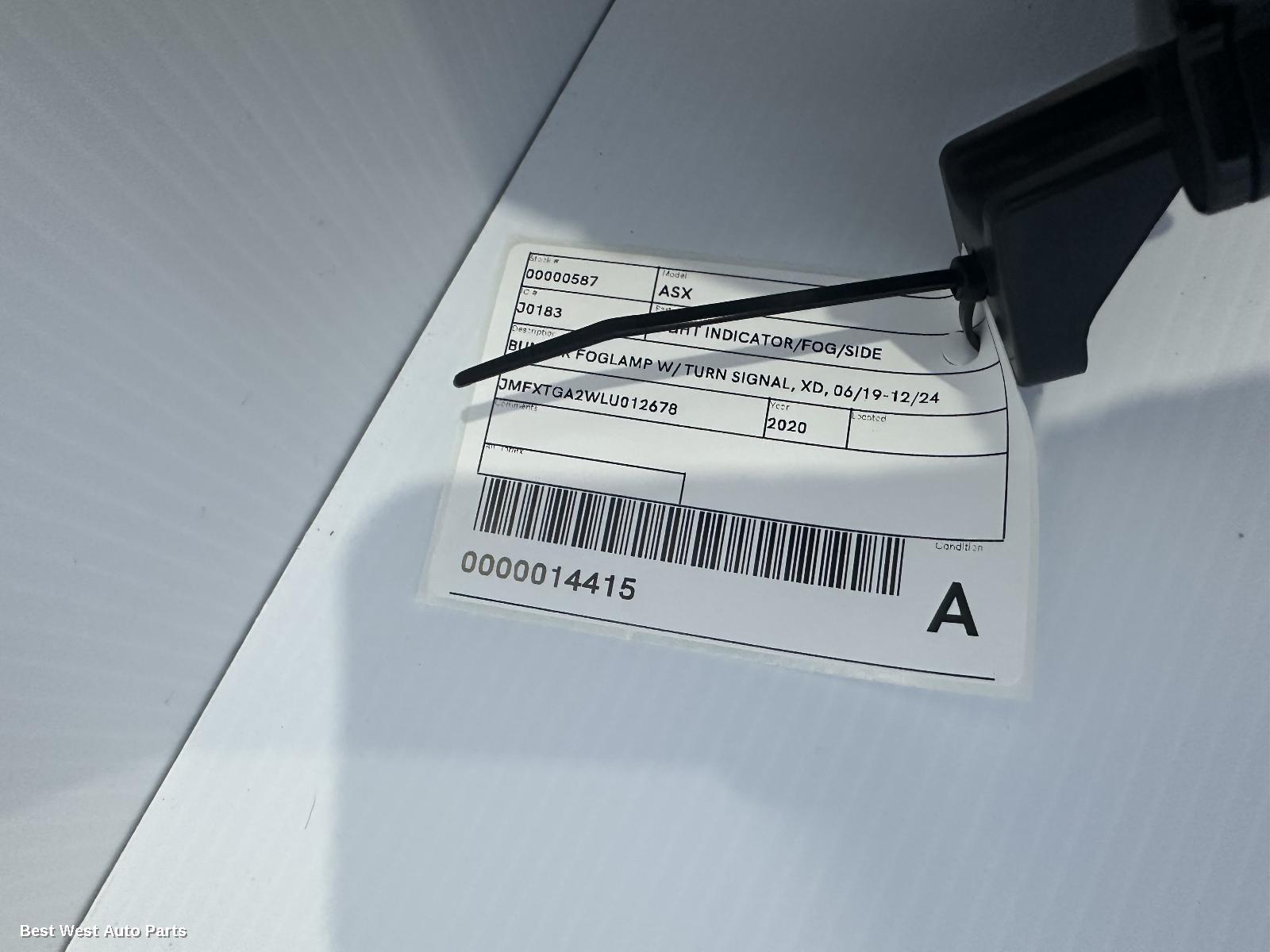 2020 MITSUBISHI ASX Right Indicator/Fog/Side
