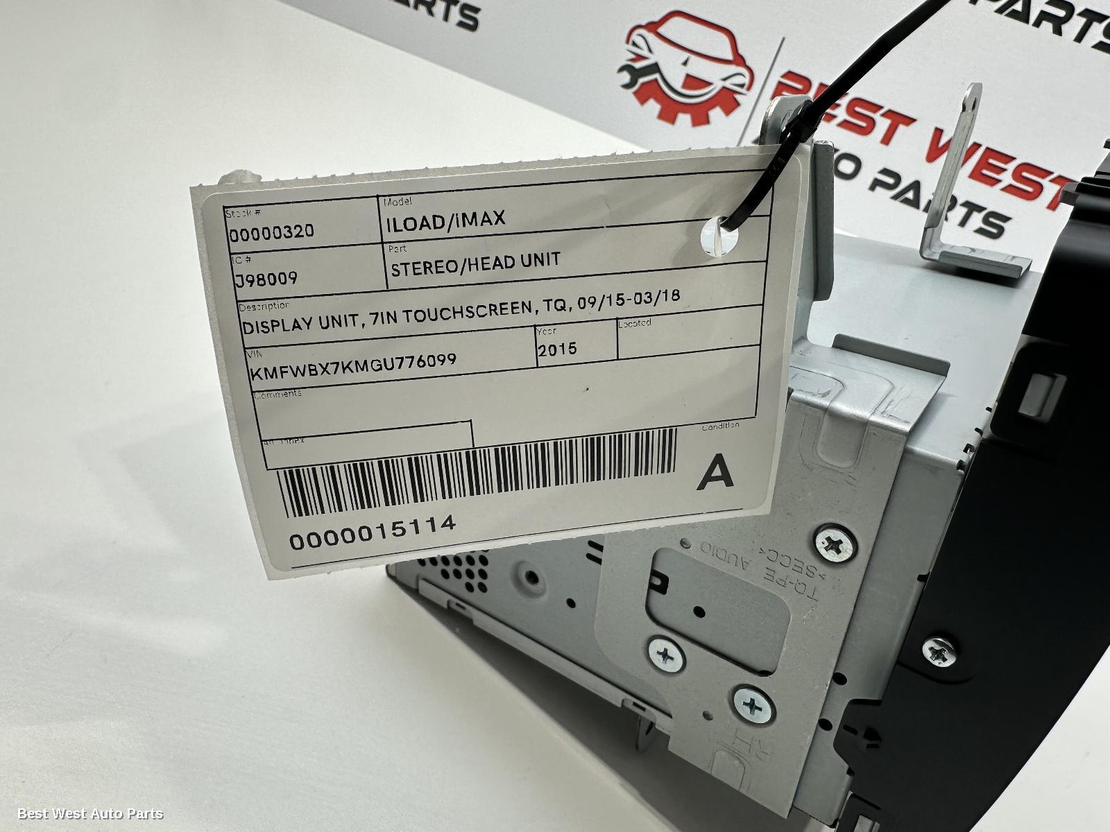 2015 HYUNDAI ILOAD/IMAX Radio/Cd/Dvd/Sat/Tv