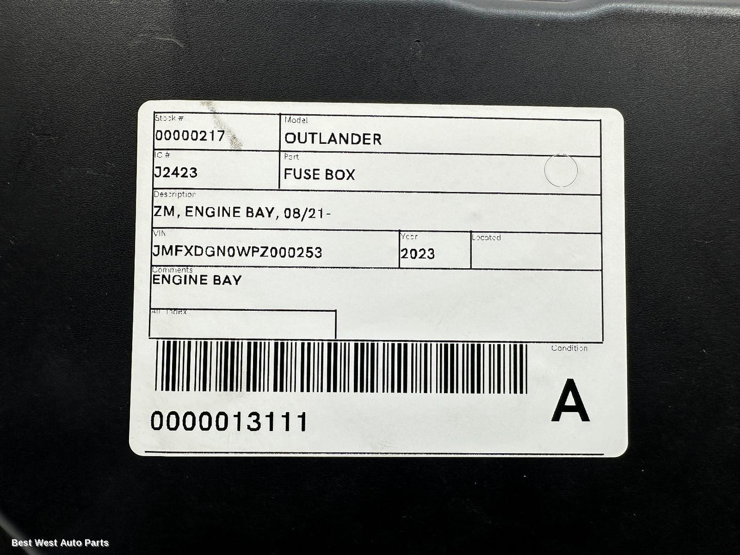 2023 MITSUBISHI OUTLANDER Fuse Box