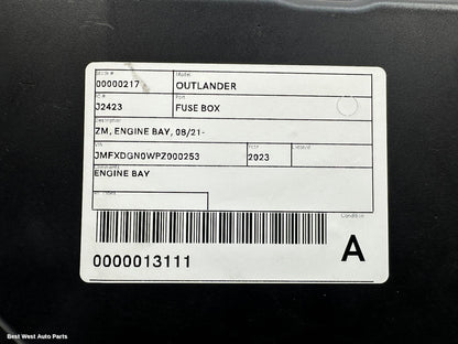 2023 MITSUBISHI OUTLANDER Fuse Box