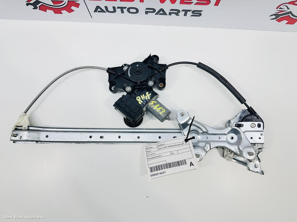 2021 TOYOTA COROLLA Right Front Window Reg/Motor