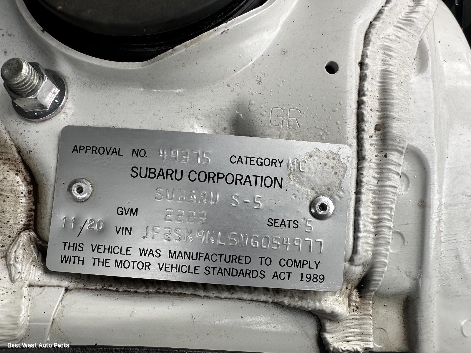 2020 SUBARU FORESTER Sunvisor