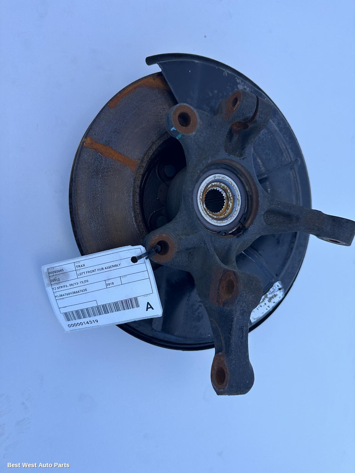 2018 HOLDEN TRAX Left Front Hub Assembly