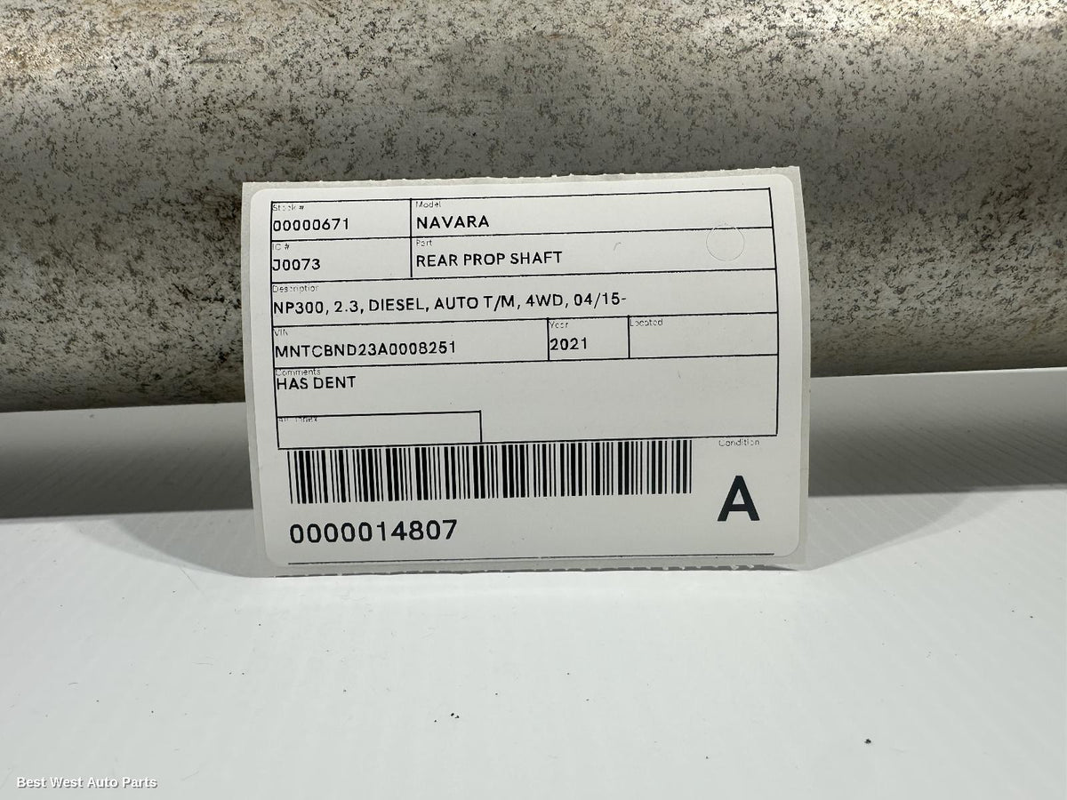 2021 NISSAN NAVARA Rear Drive Shaft