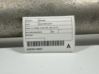 2021 NISSAN NAVARA Rear Drive Shaft
