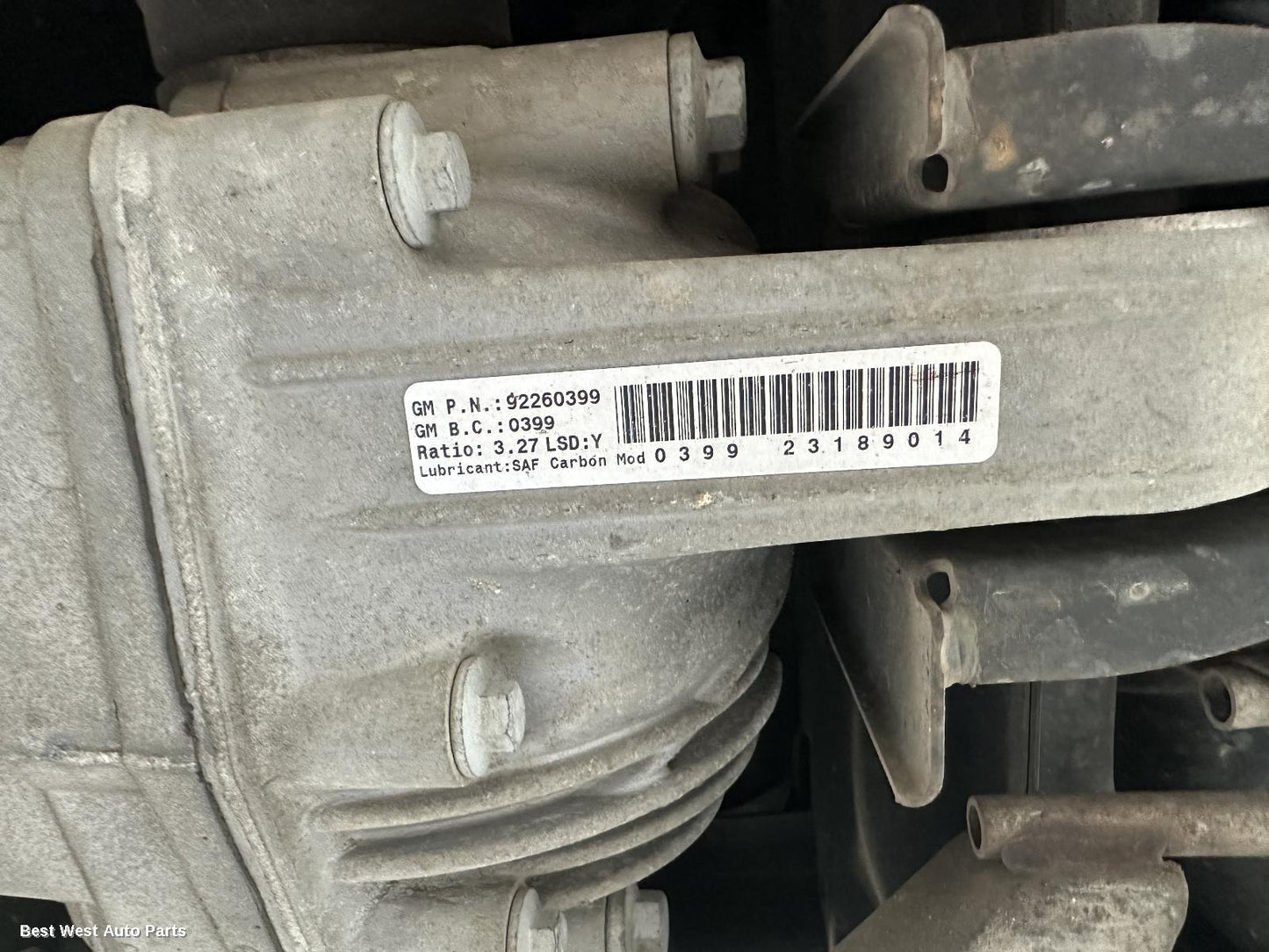 2013 HOLDEN COMMODORE Rear Diff Assembly