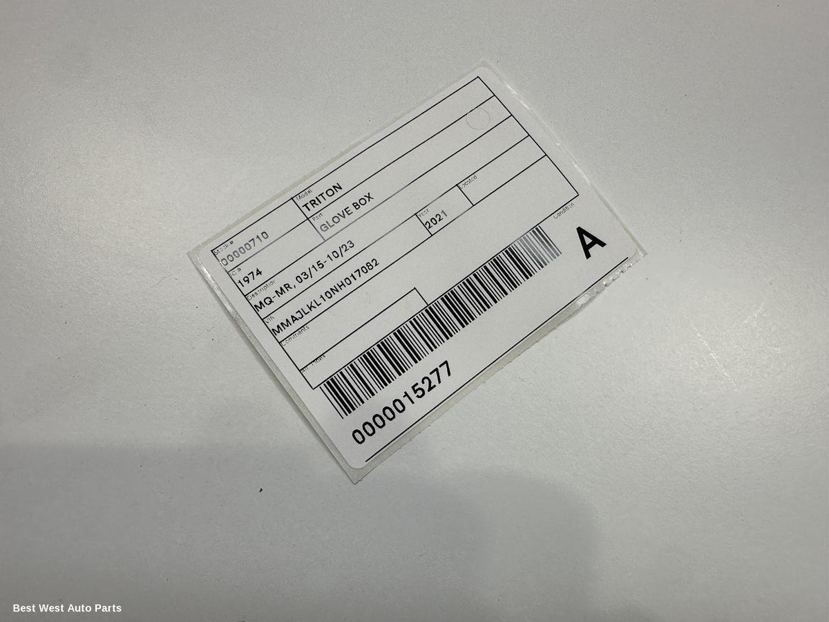 2021 MITSUBISHI TRITON Glove Box