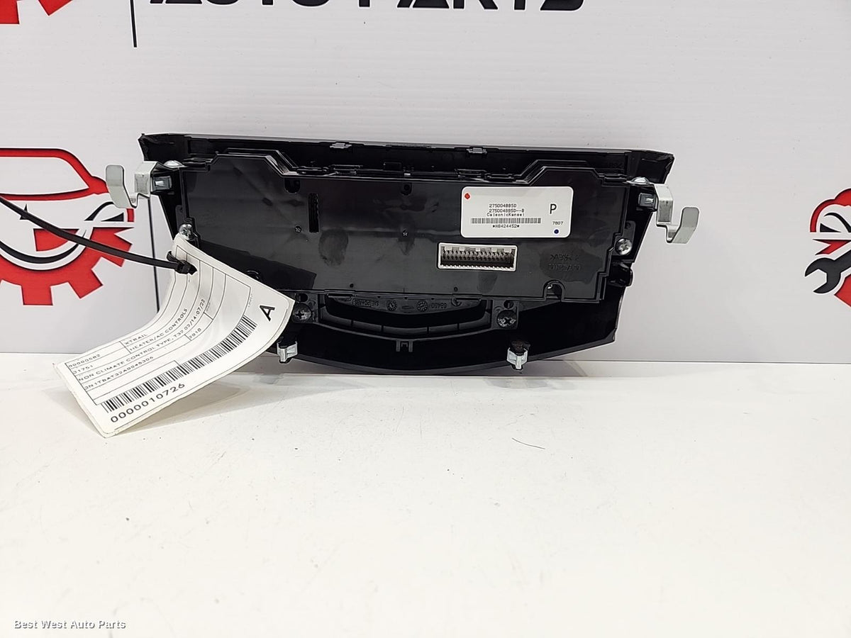 2018 NISSAN XTRAIL Heater/Ac Controls