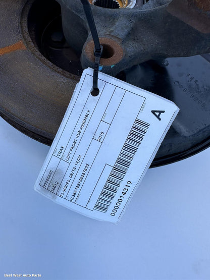 2018 HOLDEN TRAX Left Front Hub Assembly