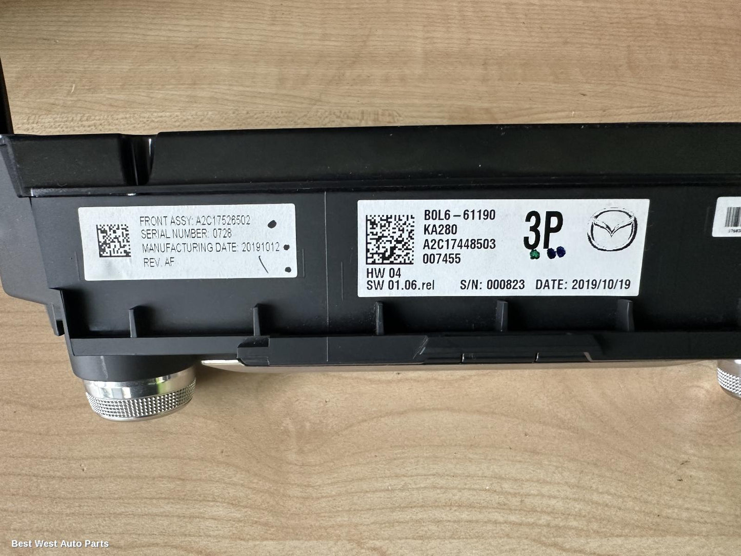 2020 MAZDA 3 Heater/Ac Controls