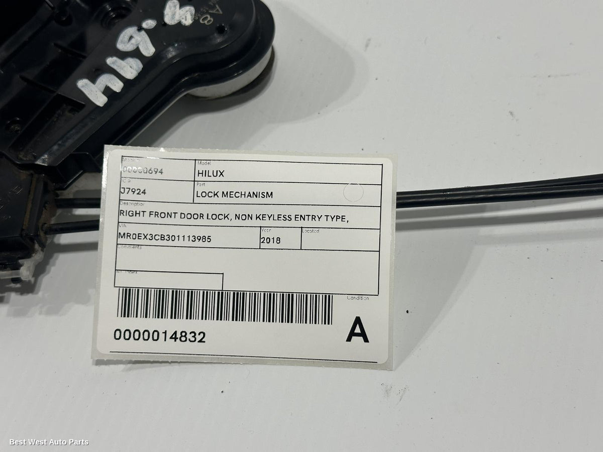 2018 TOYOTA HILUX Door/Boot/Gate Lock